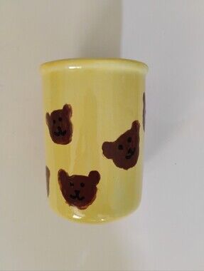 Ceramic Toothbrush Holder Yellow With Bears